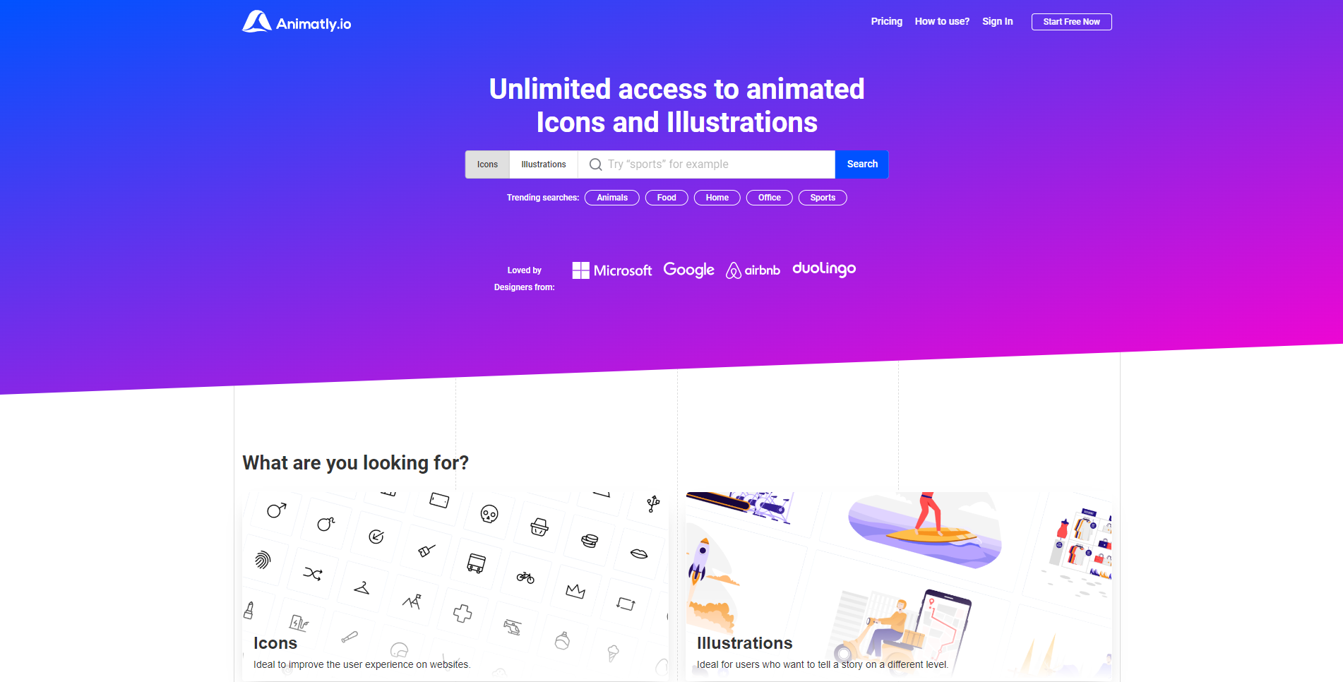 animatly landing page